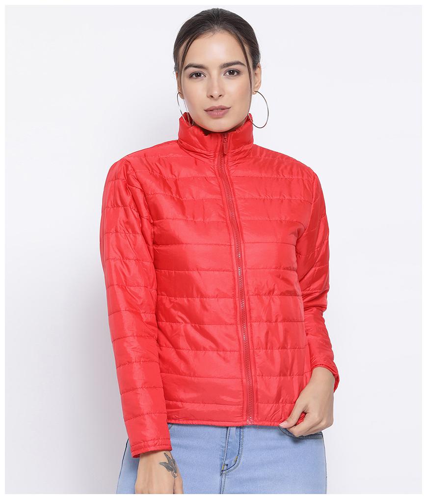 

Oxolloxo Women Solid Bomber Jacket - Red