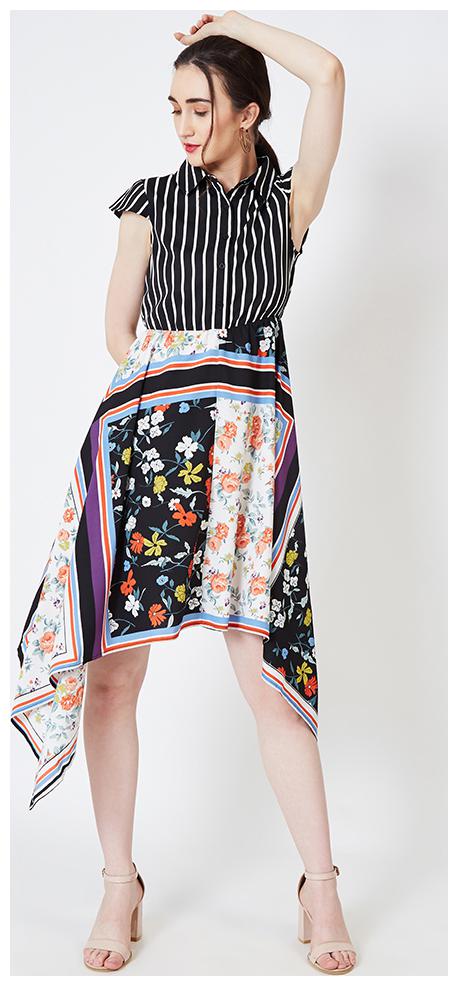 

OXOLLOXO Multi Printed A-line dress