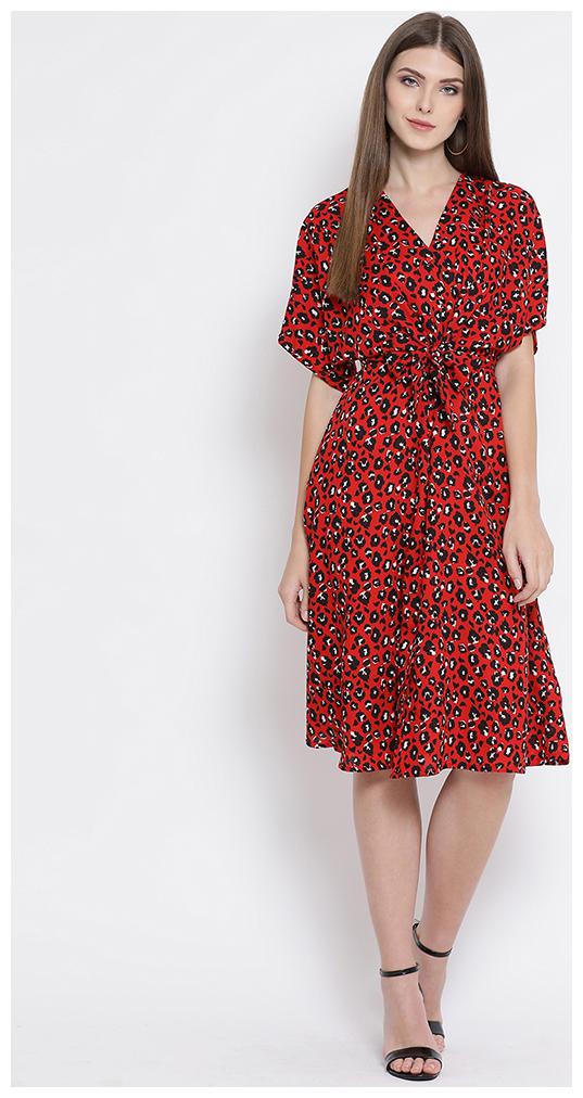 

OXOLLOXO Red Printed A-line dress