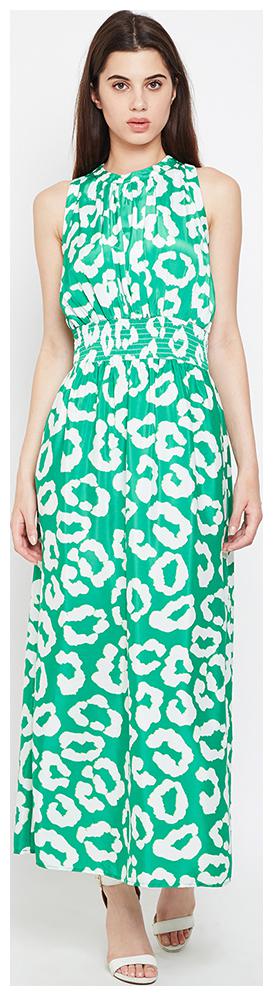 

OXOLLOXO Green Printed A-line dress