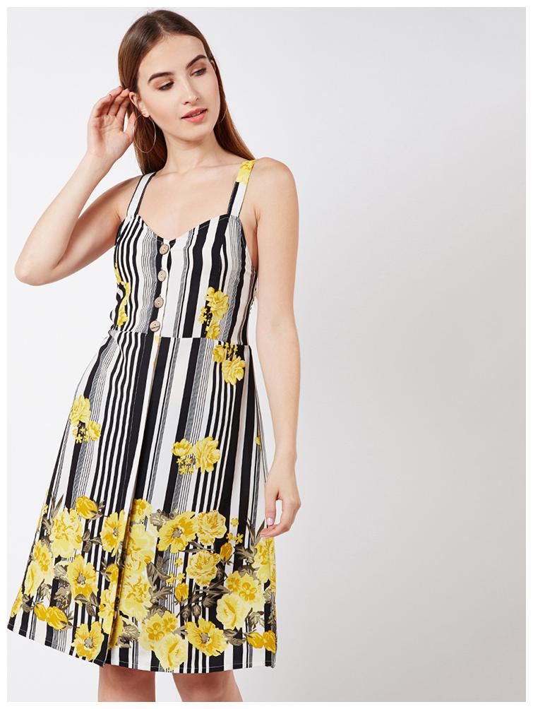 

OXOLLOXO Multi Printed A-line dress