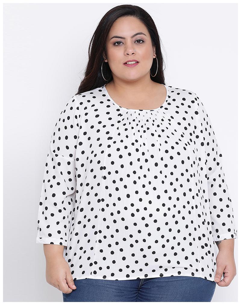 

OXOLLOXO Women Polka dots Regular top - White