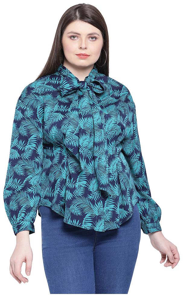 

Oxolloxo Women Printed A-line top - Blue