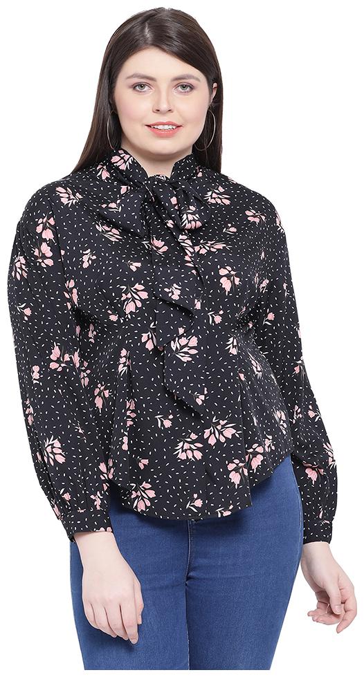 

Oxolloxo Women Printed A-line top - Black