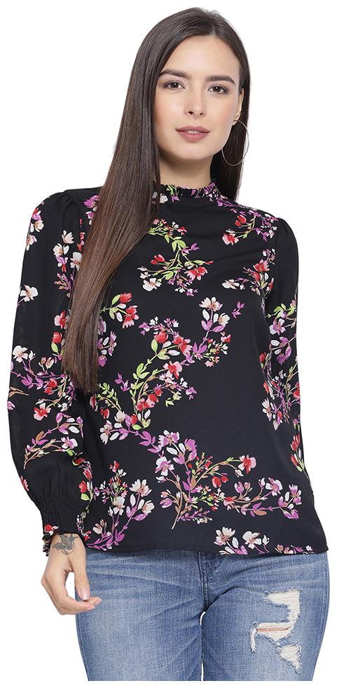 

Oxolloxo Women Printed A-line top - Black