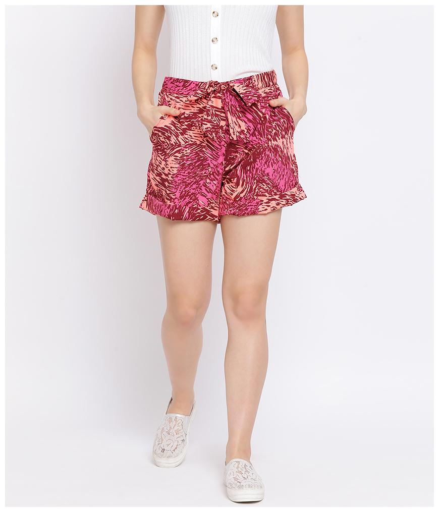 

Oxolloxo Women Printed Regular shorts - Pink