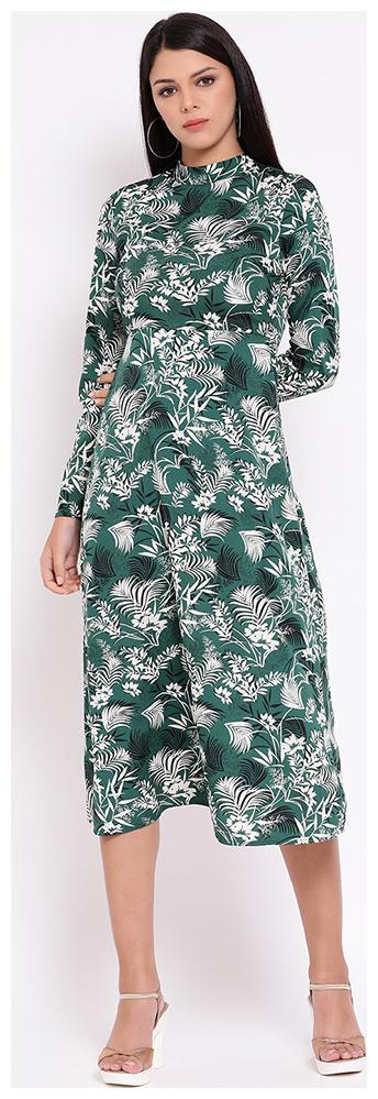 

OXOLLOXO Green Floral A-line dress