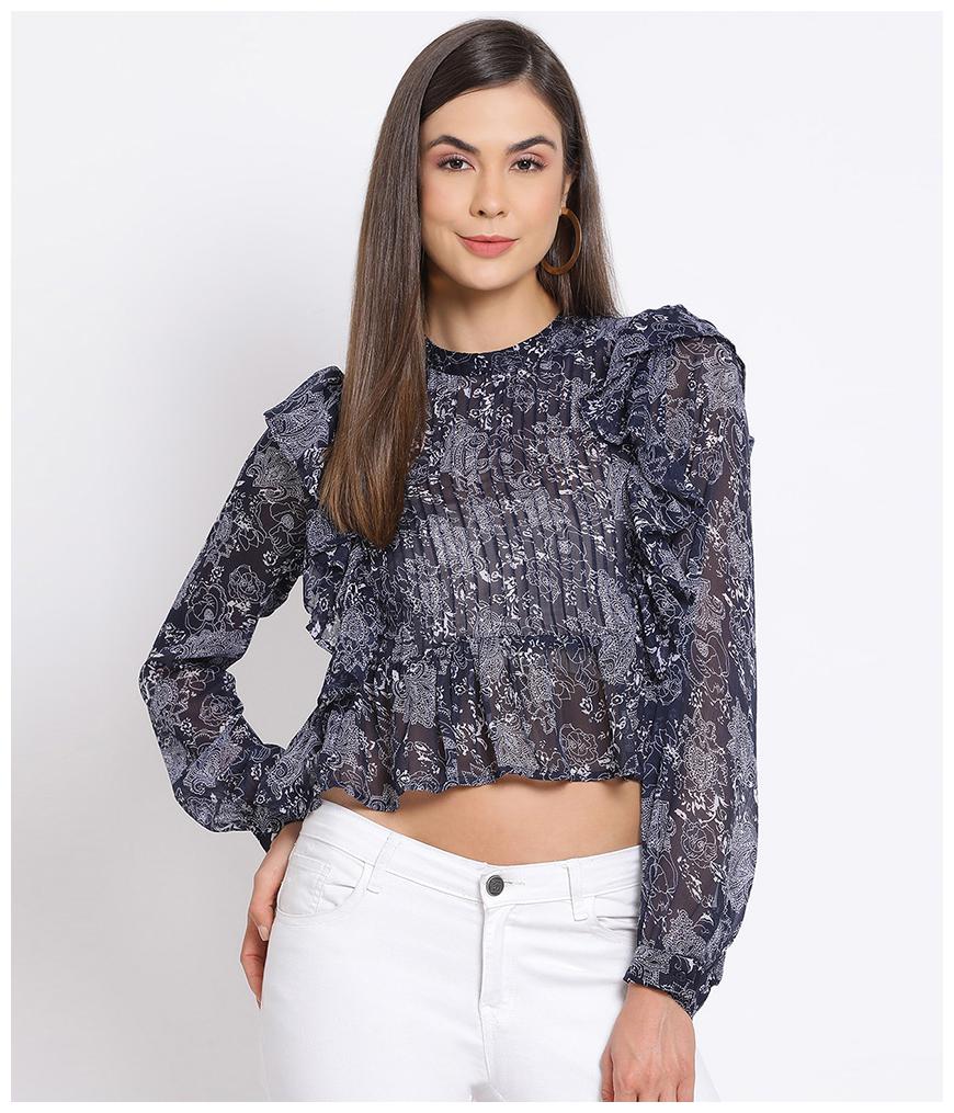 

Oxolloxo Women Floral Regular top - Blue