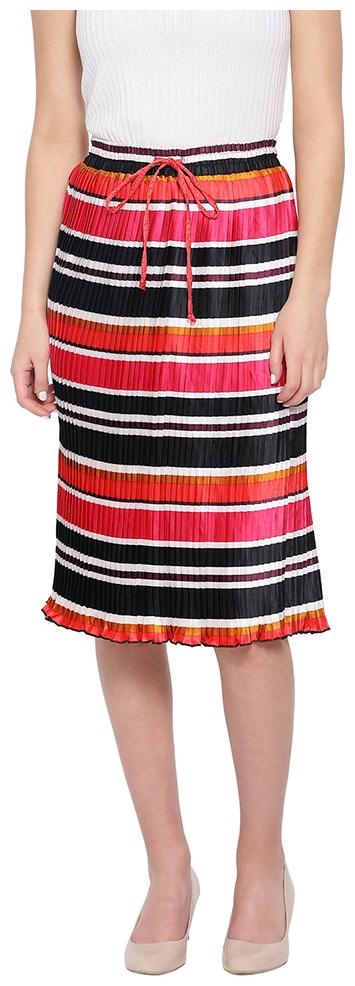 

Oxolloxo Striped A-line skirt Midi Skirt - Red