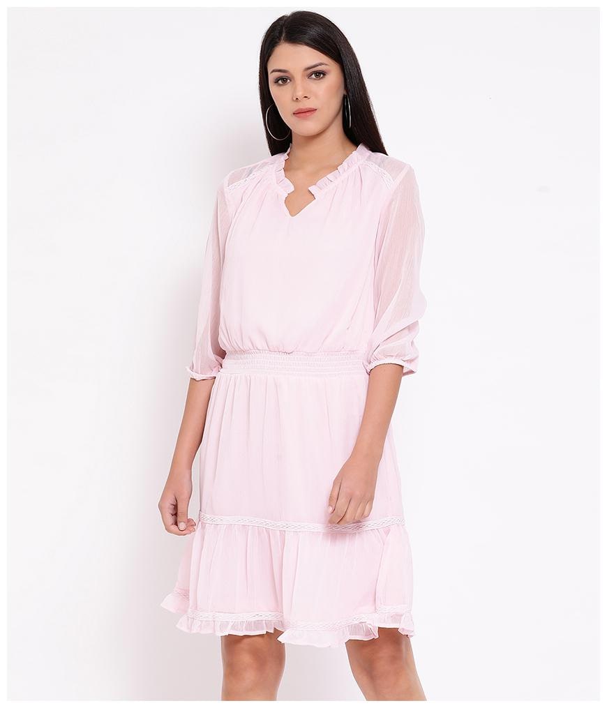 

Oxolloxo Pink Solid Flared dress