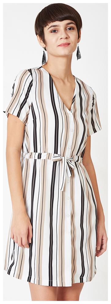 

OXOLLOXO White Striped A-line dress