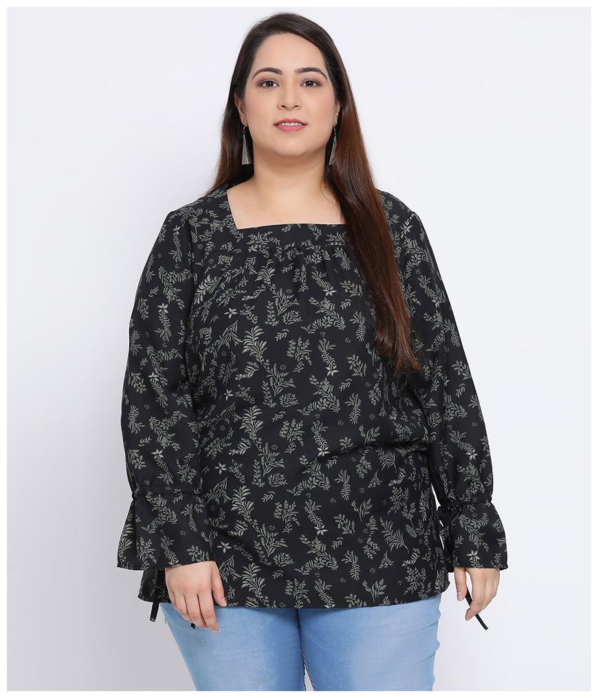 

Oxolloxo Women Printed Regular top - Black