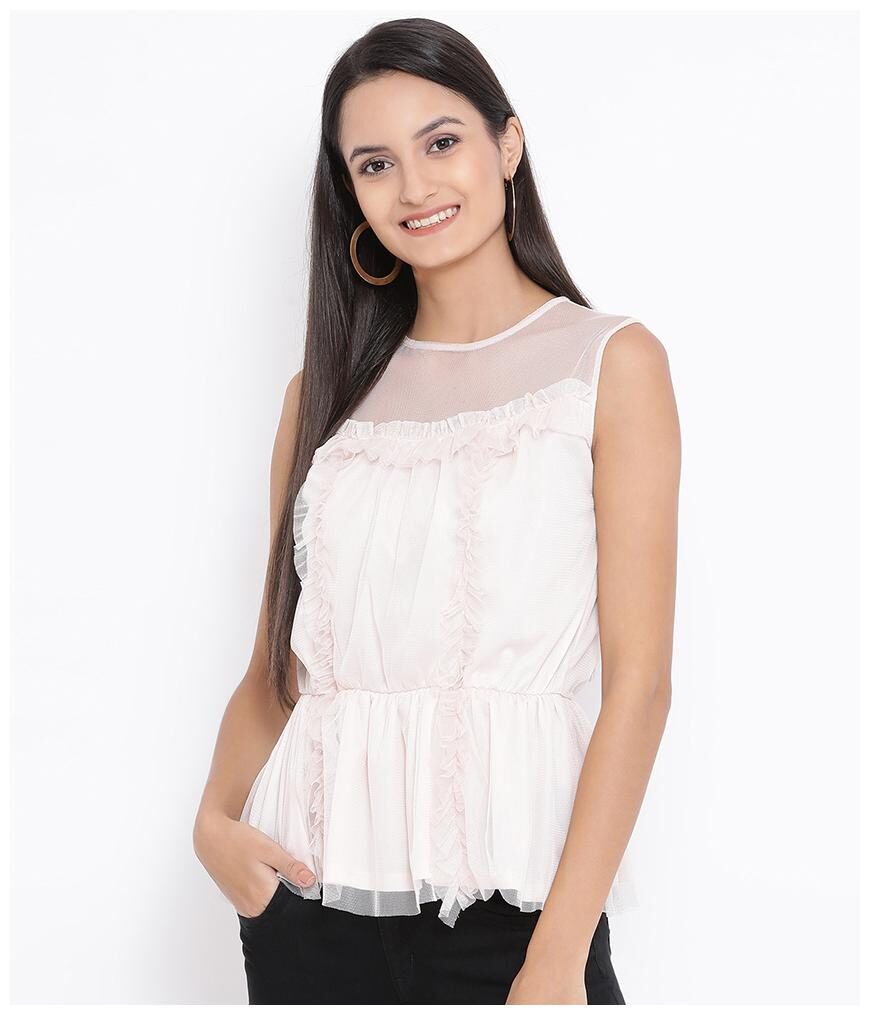 

Oxolloxo Women Solid A-line top - Pink