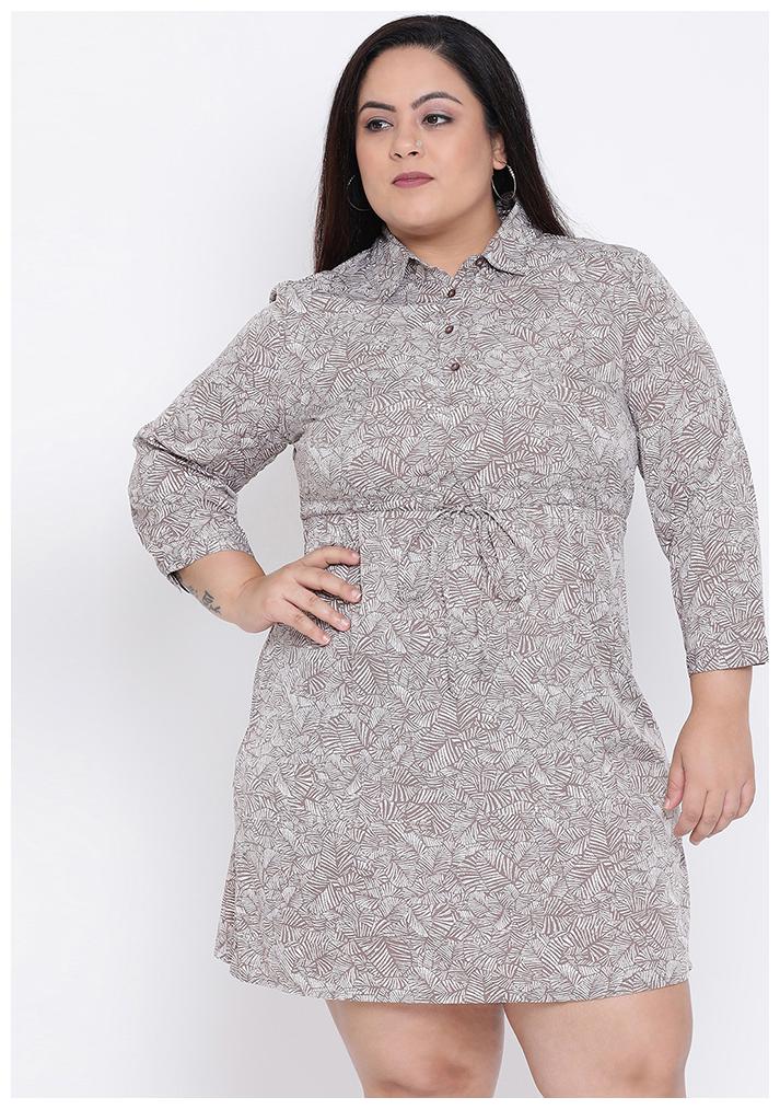 

OXOLLOXO Grey Printed A-line dress