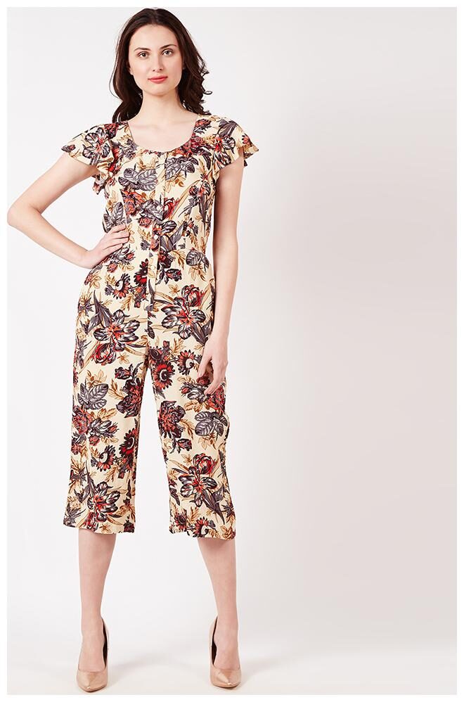 

OXOLLOXO Printed Jumpsuit - Beige