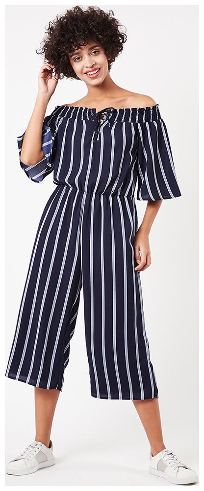 

OXOLLOXO Printed Jumpsuit - Blue White