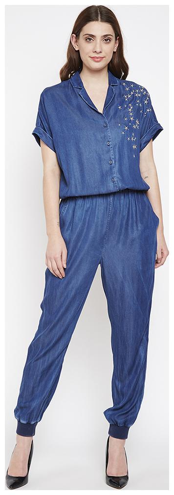 

OXOLLOXO Solid Jumpsuit - Blue