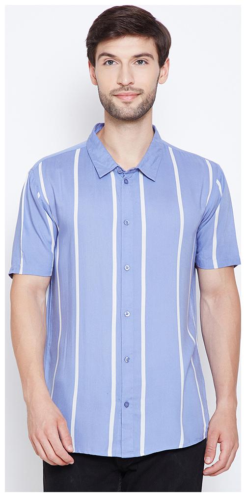 

OXOLLOXO Men Blue Vertical Stripes Regular Fit Casual Shirt