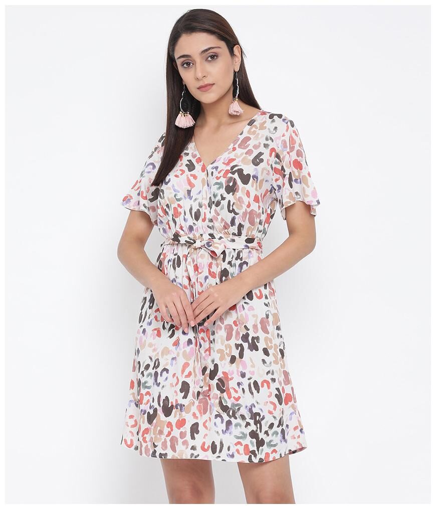 

Oxolloxo Viscose Rayon Printed Multi Dress for Women