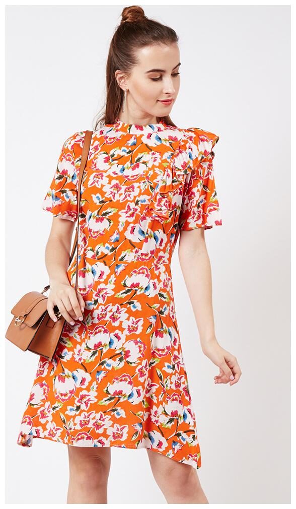 

OXOLLOXO Multi Printed A-line dress
