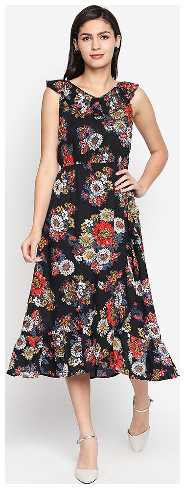 

OXOLLOXO Multi Printed A-line dress