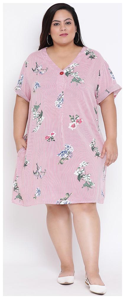 

OXOLLOXO Pink Floral A-line dress