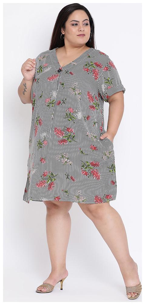 

OXOLLOXO Black Floral A-line dress