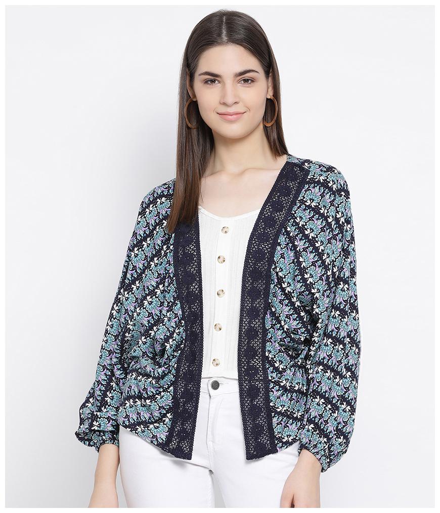 

Oxolloxo Viscose Casual Women Shrug Navy Blue