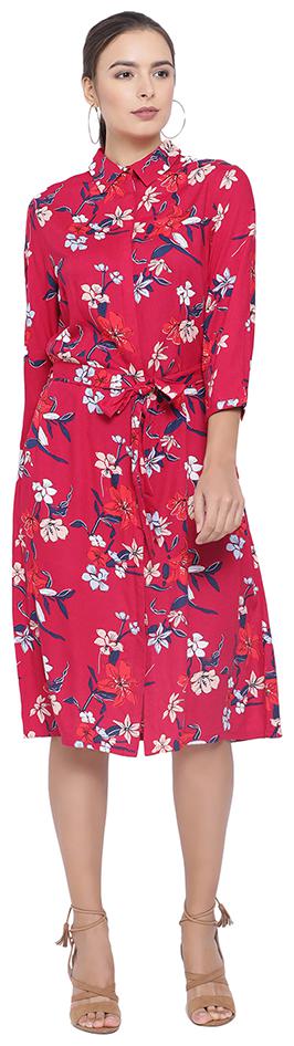 

Oxolloxo Red Printed A-line dress
