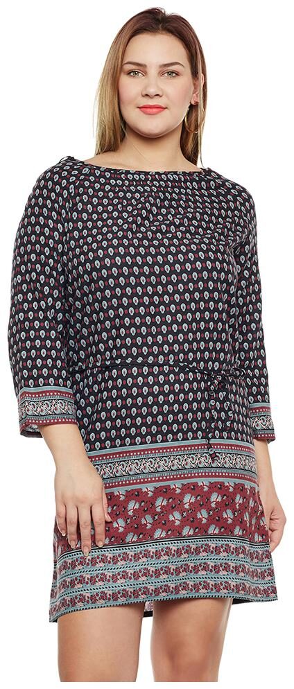 

OXOLLOXO Black Printed A-line dress