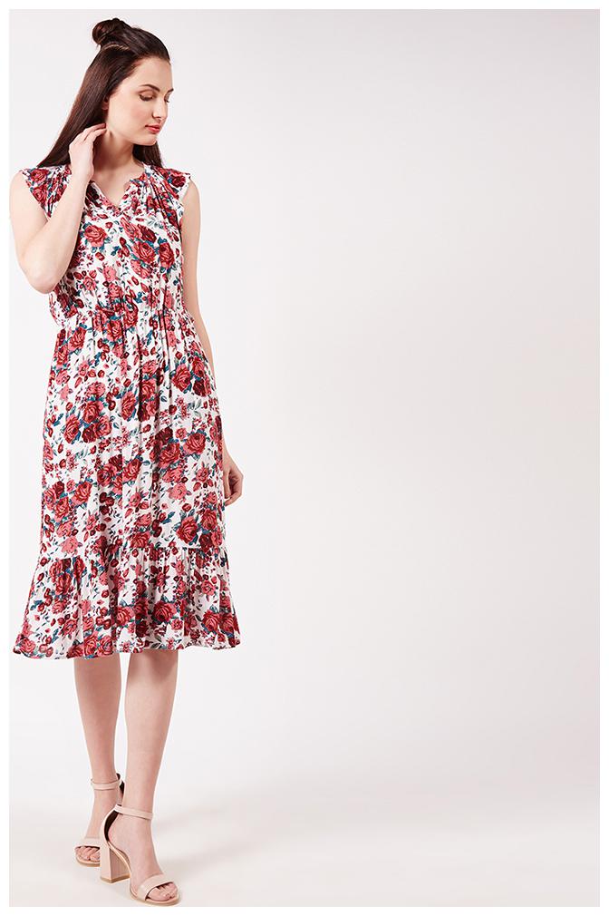 

OXOLLOXO Multi Printed A-line dress