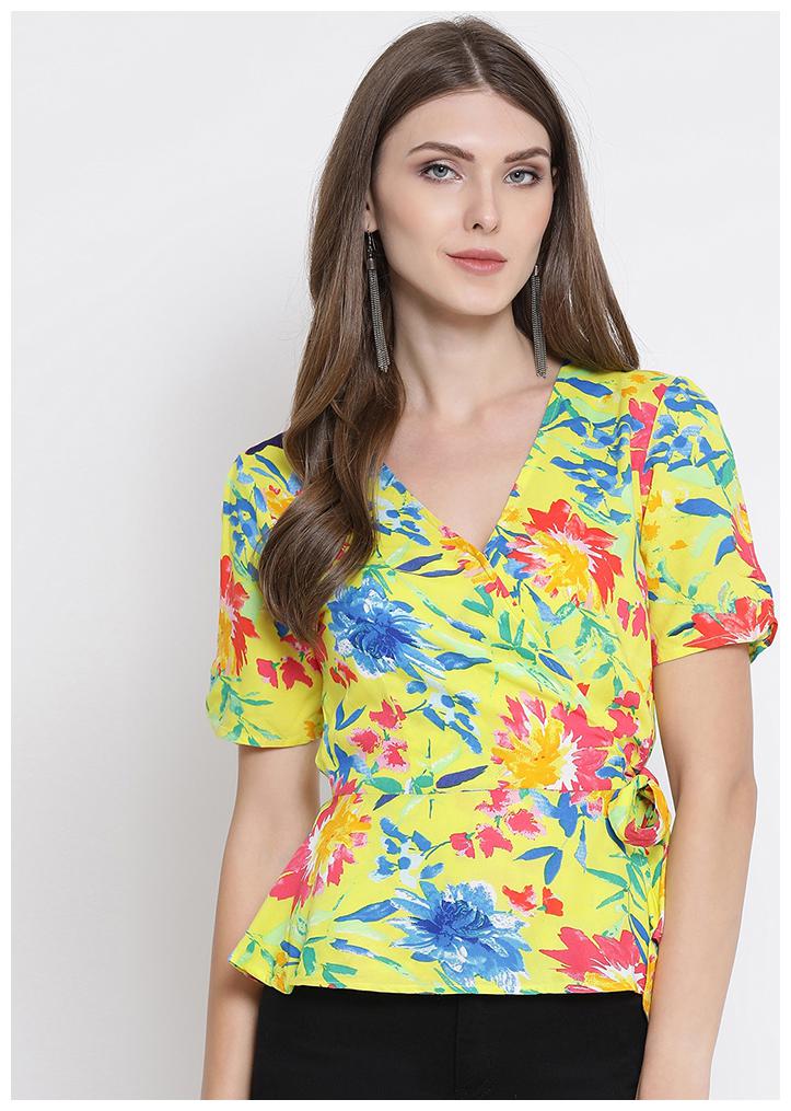 

OXOLLOXO Women Floral Regular top - Yellow