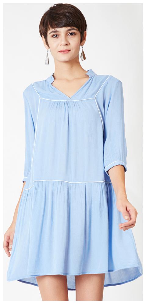 

OXOLLOXO Blue Solid A-line dress