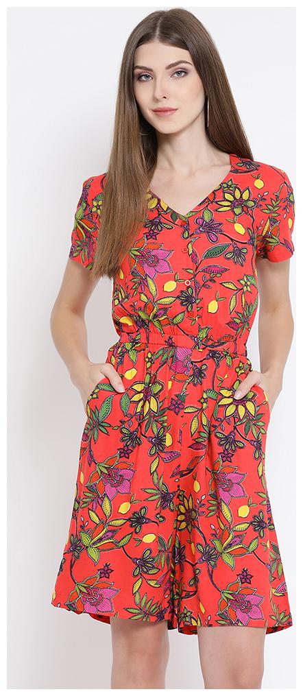 

OXOLLOXO Floral Jumpsuit - Red