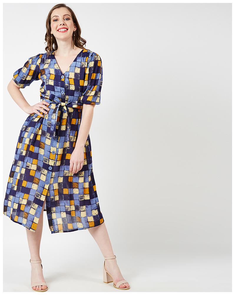 

OXOLLOXO Multi Printed A-line dress