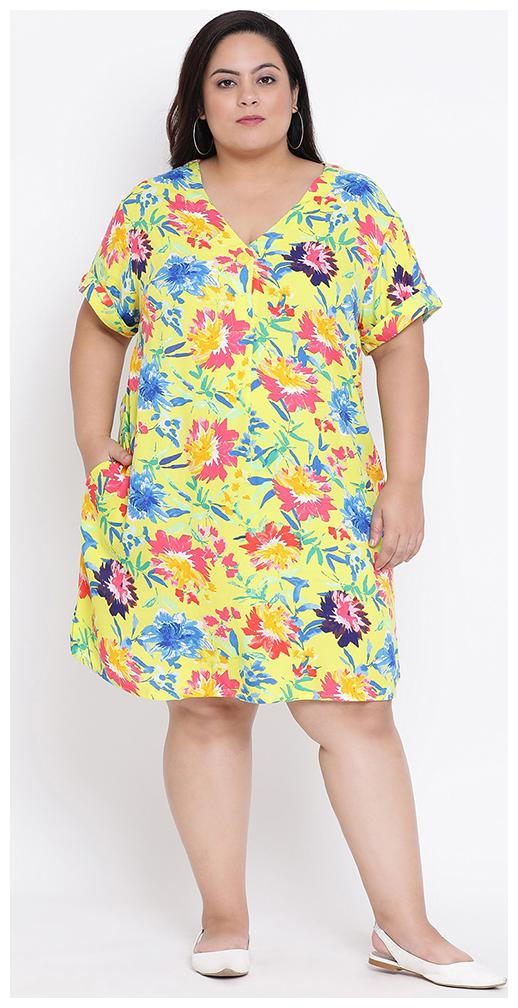 

OXOLLOXO Yellow Floral A-line dress
