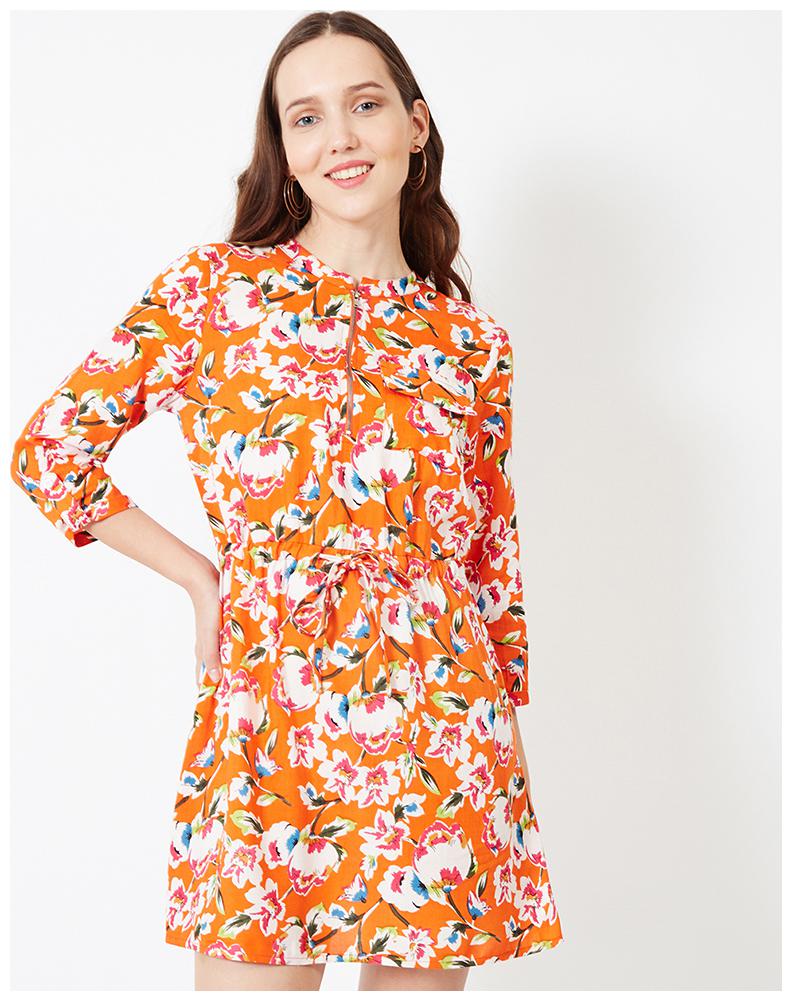 

OXOLLOXO Multi Printed A-line dress