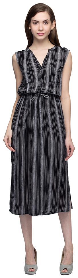 

OXOLLOXO Black Striped A-line dress