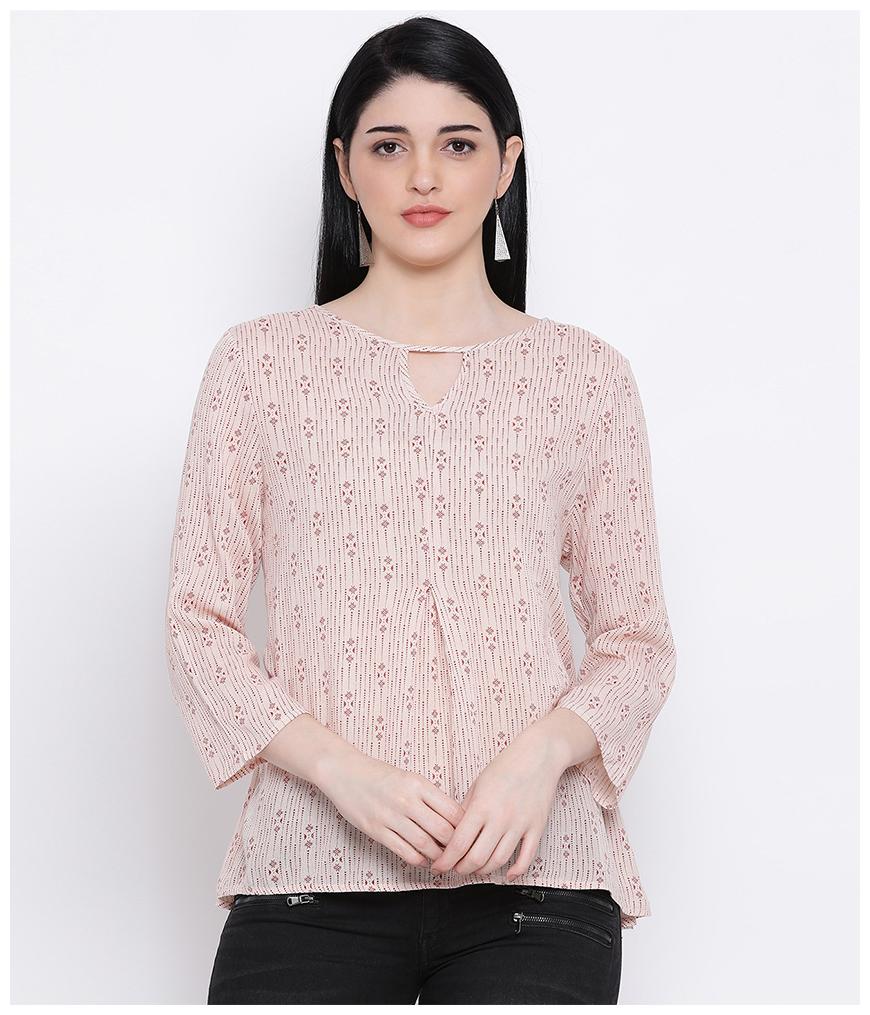

Oxolloxo Viscose Rayon Beige Printed A Line For Women