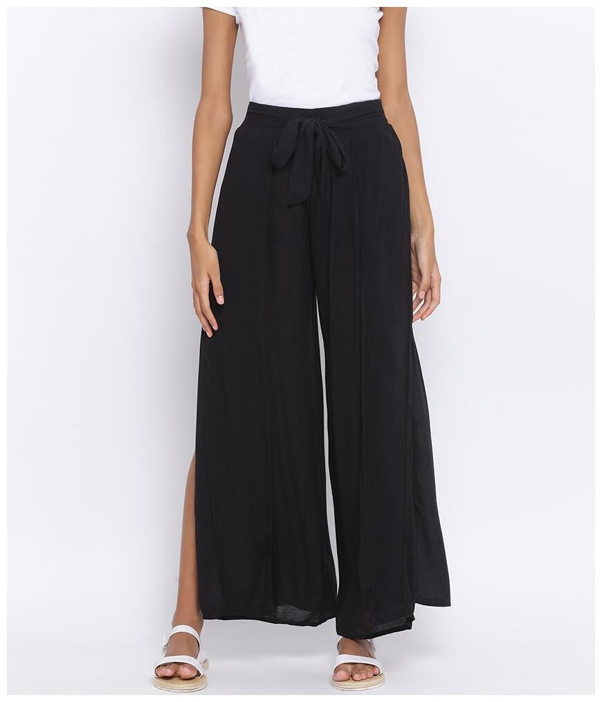 

Oxolloxo Black Solid Flared Palazzo
