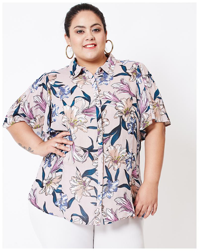 

OXOLLOXO Women Pink Printed Regular Fit Shirt