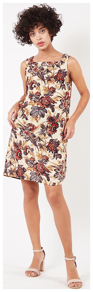 

OXOLLOXO Beige Printed A-line dress