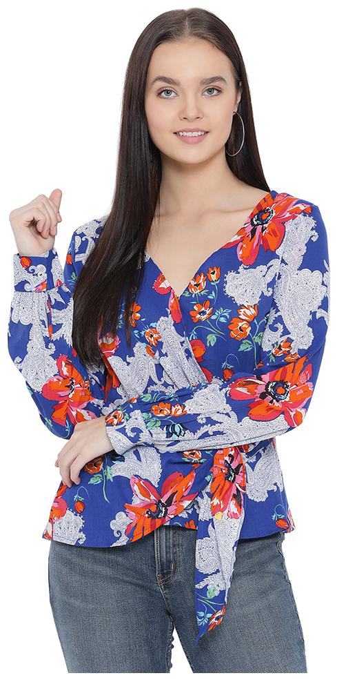 

Oxolloxo Women Printed A-line top - Blue