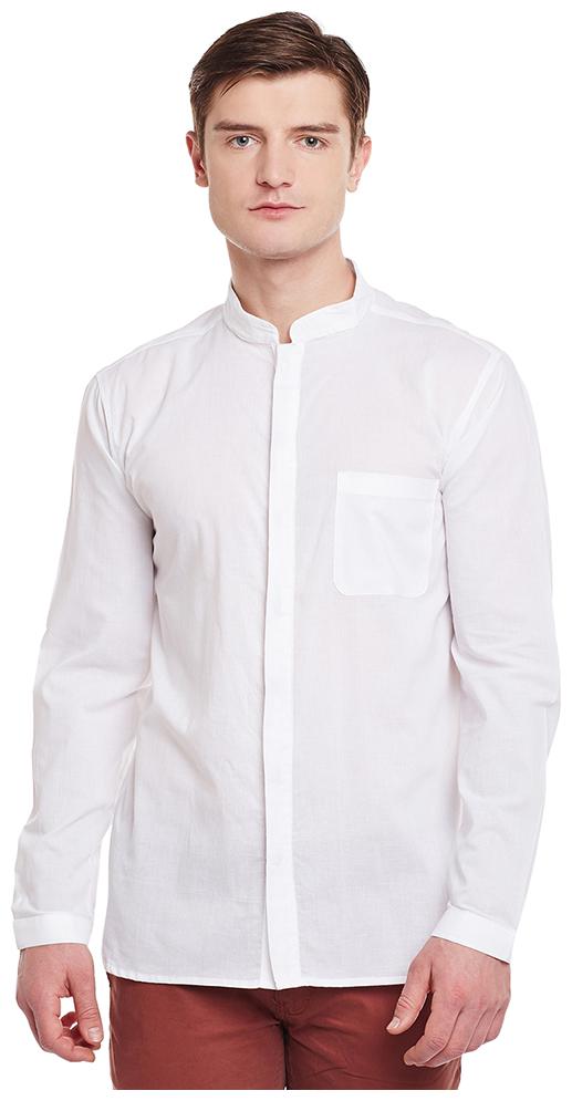 

OXOLLOXO Men White Solid Regular Fit Casual Shirt