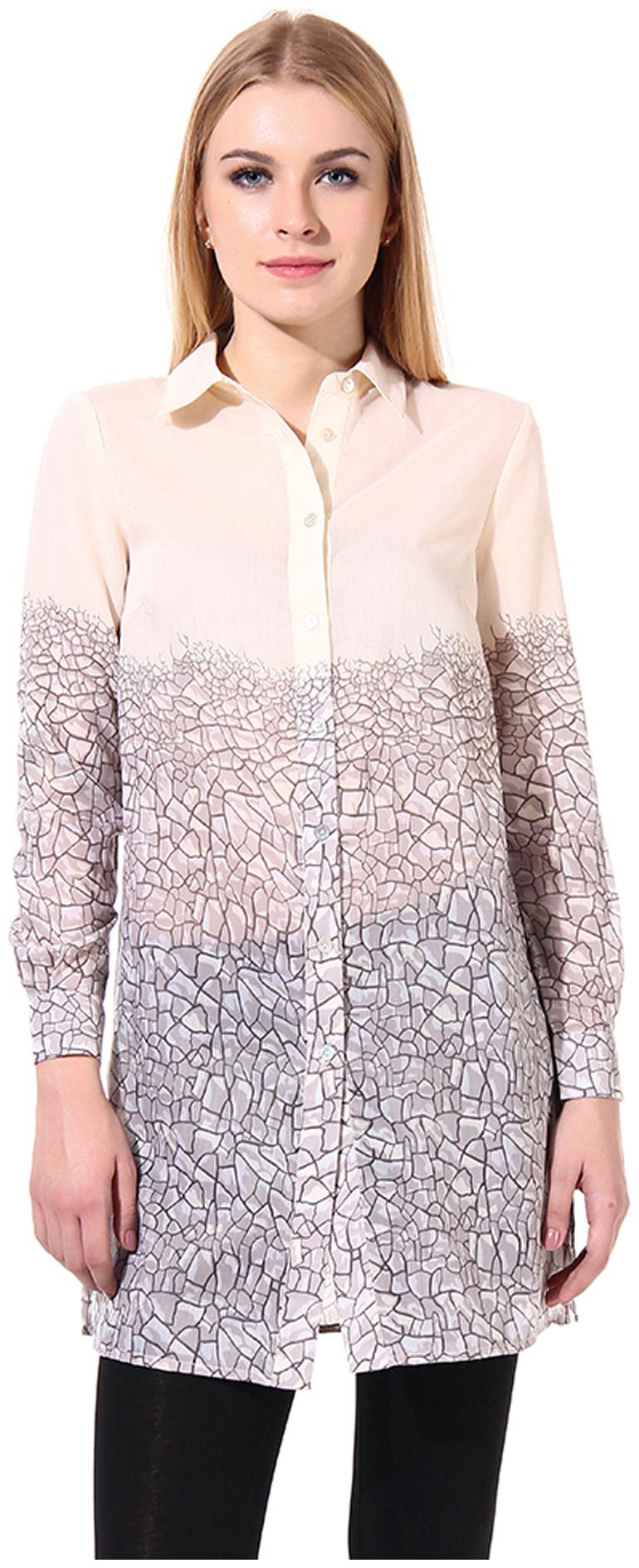 

Oxolloxo Women White Printed Regular Fit Shirt