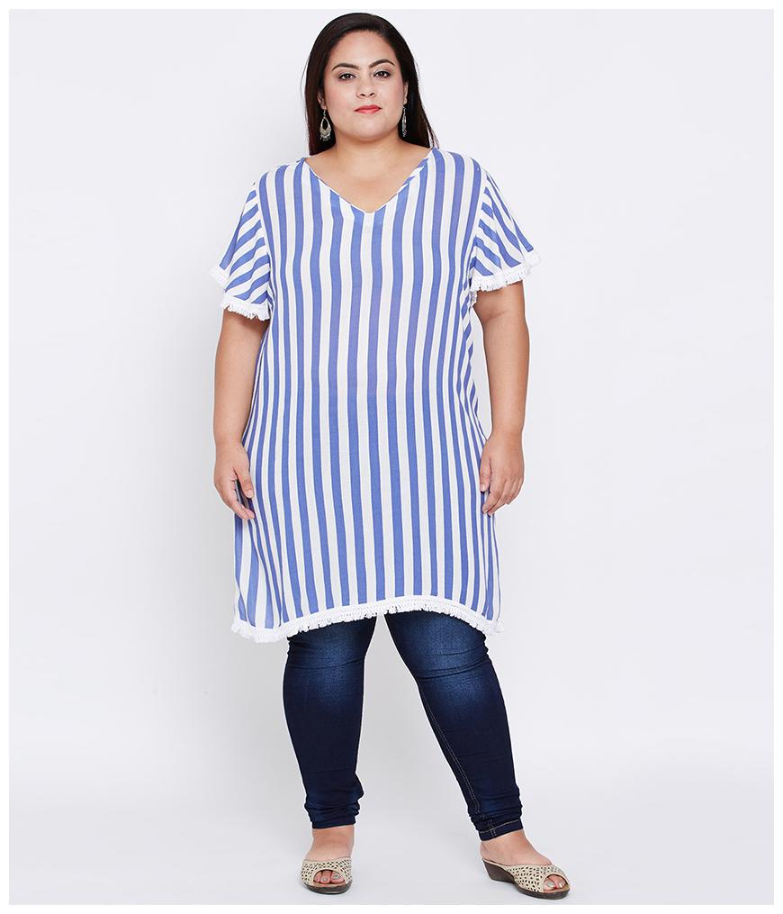 

Oxolloxo Women Striped Regular tunic - Blue