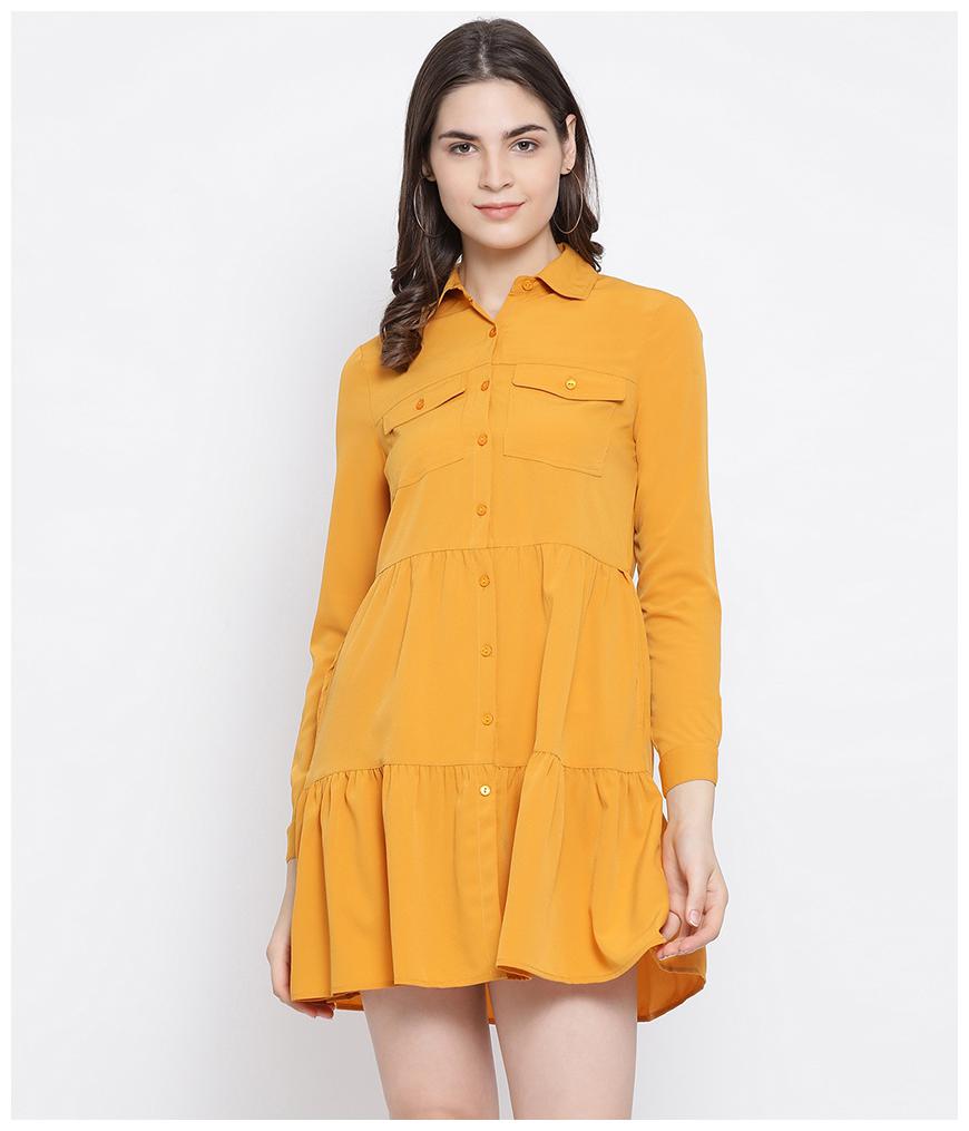 

Oxolloxo Yellow Solid A-line dress