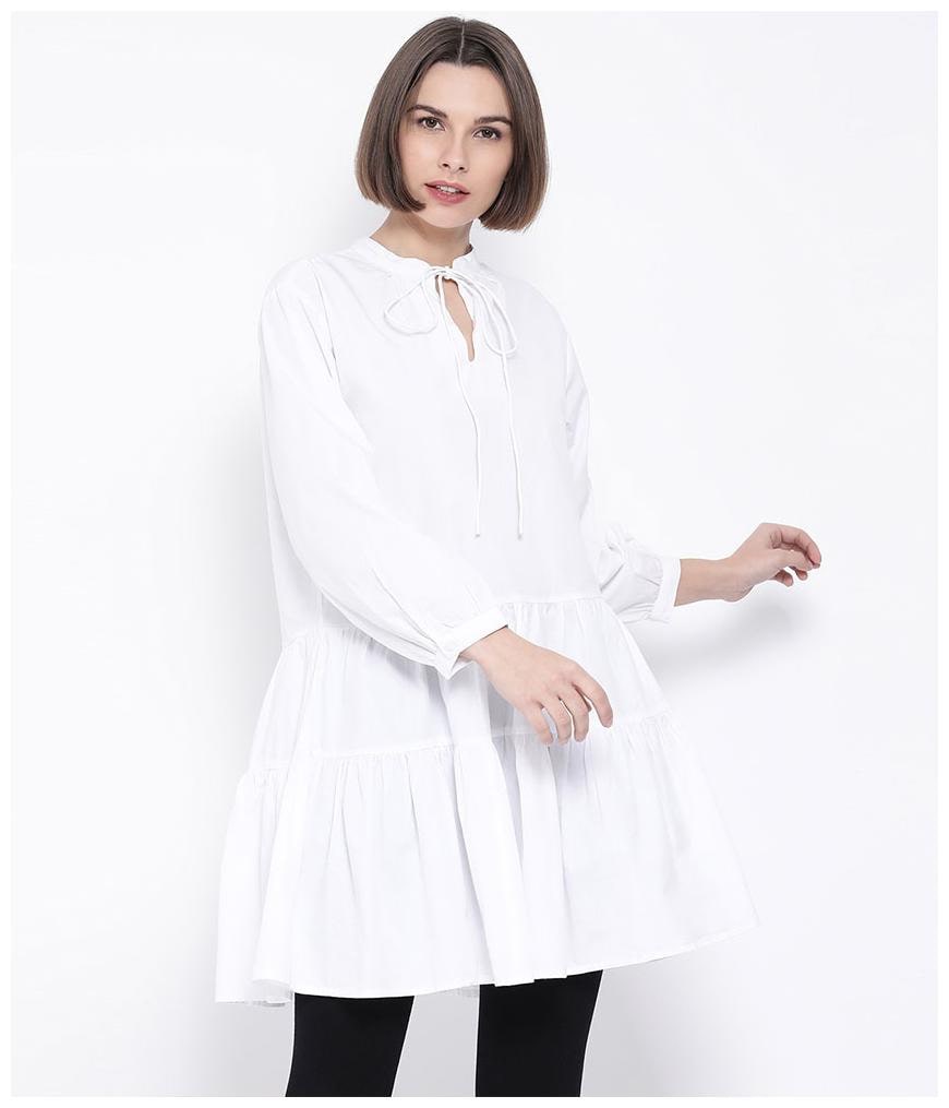 

Oxolloxo Women Solid A-line top - White