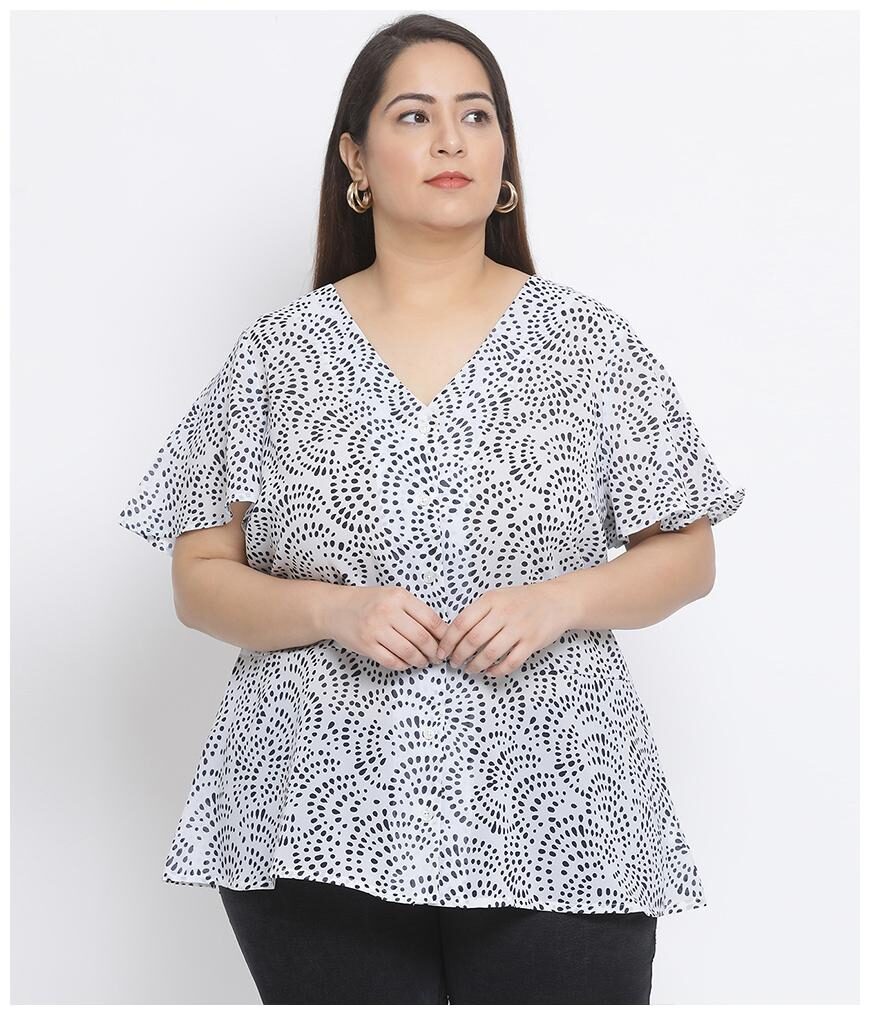 

Oxolloxo Women Printed Regular top - White