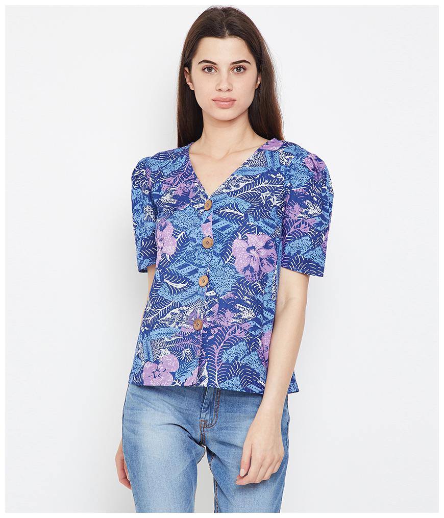 

Oxolloxo Women Floral Regular top - Blue